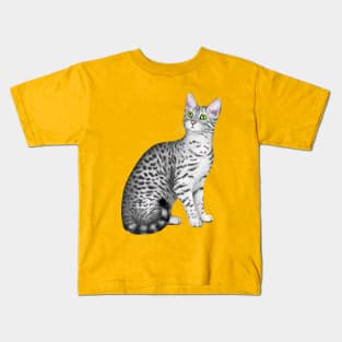Egyptian Mau (Yellow Background) Kids T-Shirt